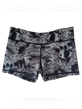 IAB MFG Women’s Black Tropical Print Athletic Booty Shorts - M/8
